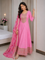 Very Beautiful Magic Silk Anarkali Suit Set