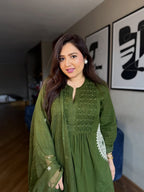 VERY GRACEFUL PURE MUL COTTON EMBROIDERY SUIT SET