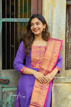 DESIGNER PURE BANARASI SILK JEQUARD WEAVING SUIT SET