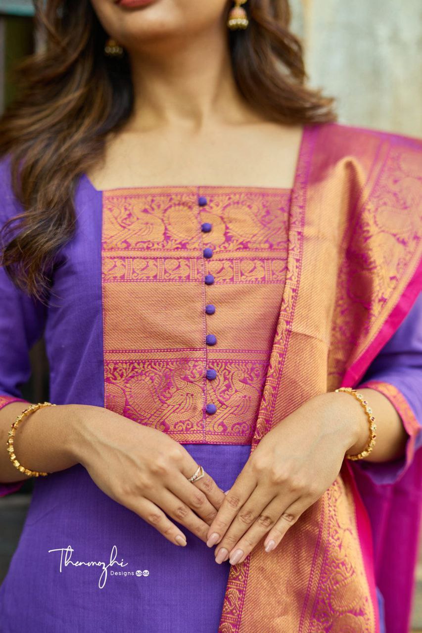 DESIGNER PURE BANARASI SILK JEQUARD WEAVING SUIT SET