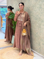GORGEOUS MUL CHANDERI SUIT SET WITH BANARASI DUPATTA
