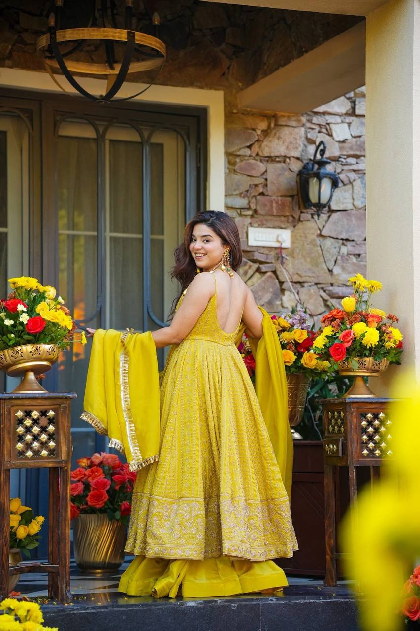 Designer Yellow Wedding Wear Suit Set with Dupatta