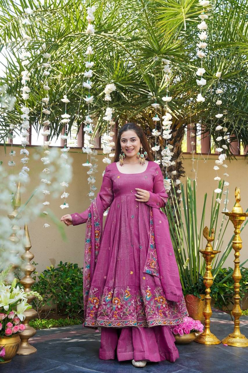LILAASH SILK WEDDING WEAR ANARKALI SUIT SET
