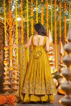 Designer Heavy Crepe Silk Anarkali Suit Set