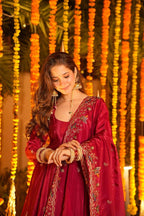 Very Gorgeous Designer Heavy Crepe Silk Anarkali Suit Set