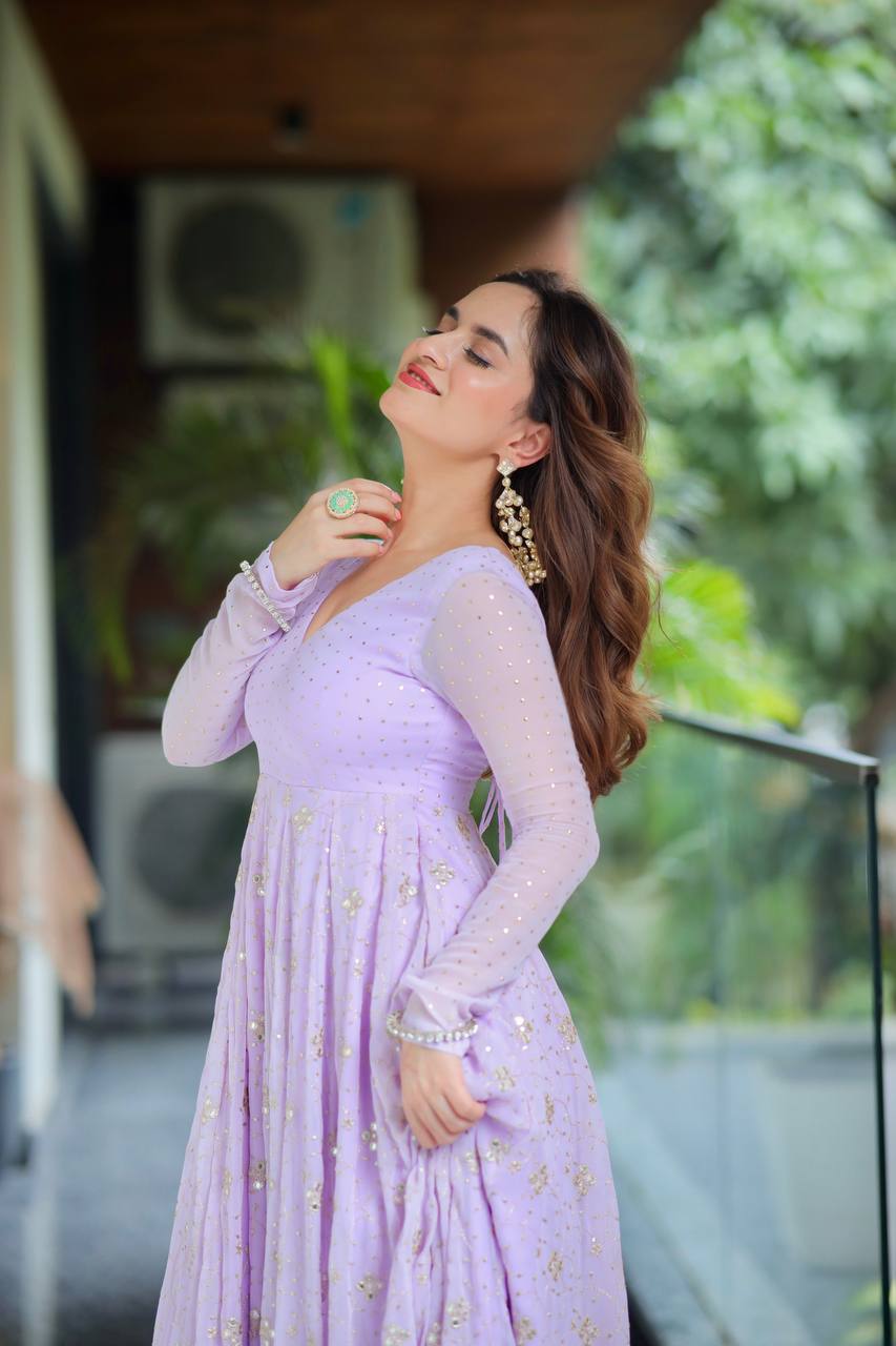 Ayana Lavender Radiance Anarkali Suit Set