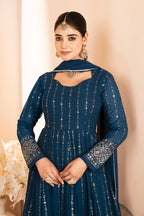 Premium Midnight Blue Anarkali Suit Set