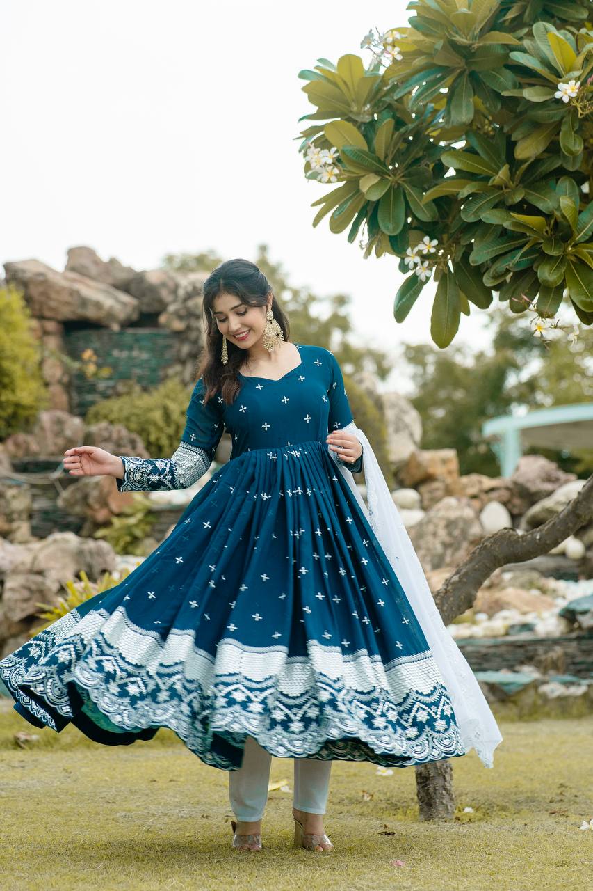 Luxury Designer Embroidery Anarkali Suit Set