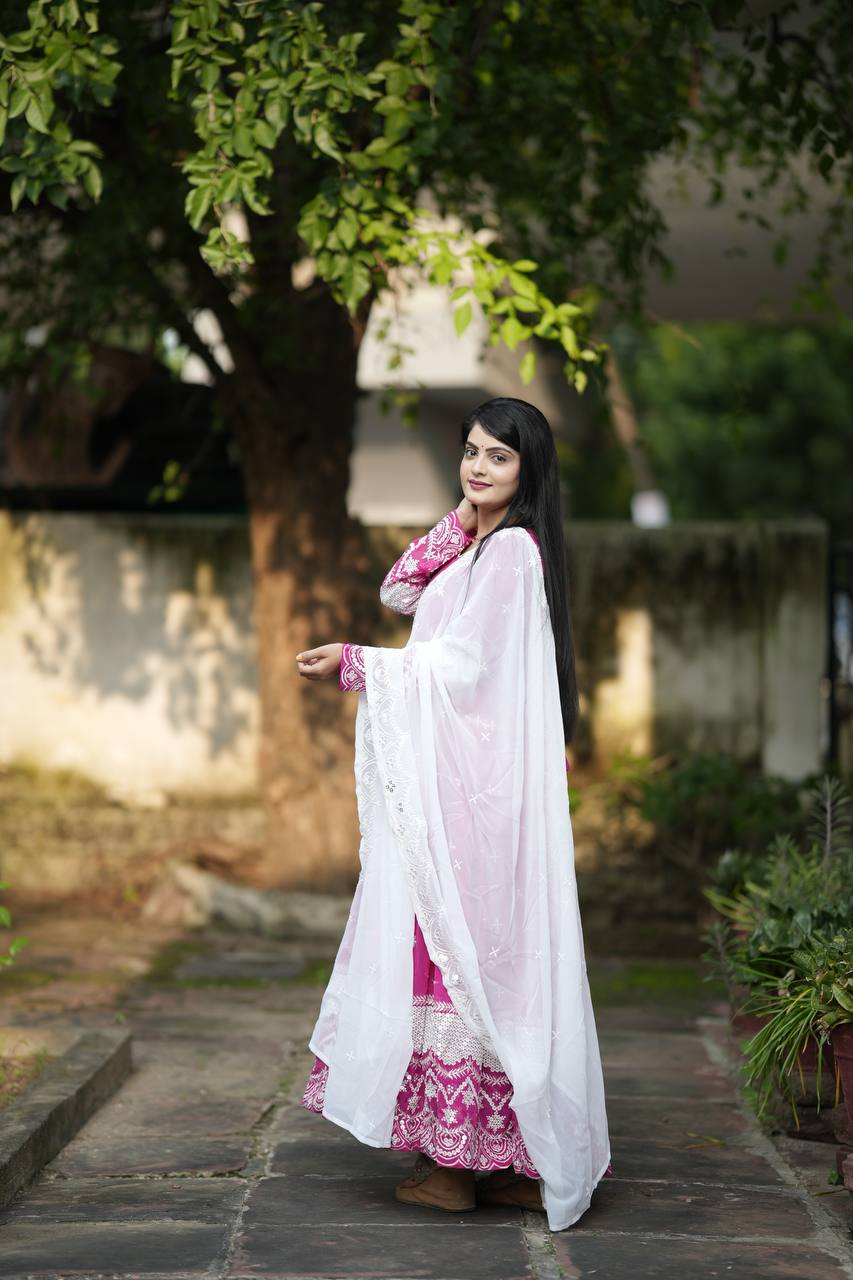 Luxury Designer Embroidery Anarkali Suit Set