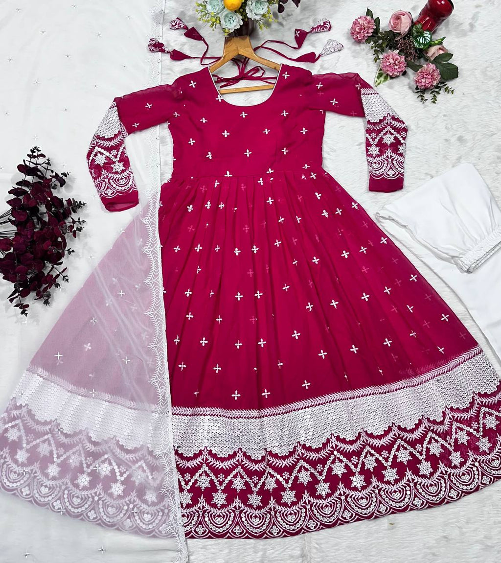 Luxury Designer Embroidery Anarkali Suit Set