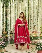 ROMAN FESTIVE BLOOM DESIGNER ANARKALI SUIT SET