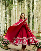 ROMAN FESTIVE BLOOM DESIGNER ANARKALI SUIT SET