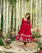 ROMAN FESTIVE BLOOM DESIGNER ANARKALI SUIT SET
