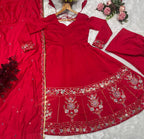 ROMAN FESTIVE BLOOM DESIGNER ANARKALI SUIT SET