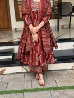 VERY BEAUTIFUL PURE COTTON AJARAKH SUIT SET