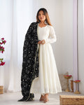 Designer Premium Vichitra Silk Anarkali Gown with Fancy Dupatta
