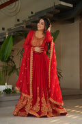 Premium Red Anarkali Dress with Elegant Dupatta