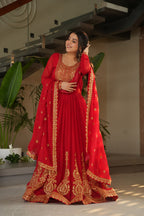 Premium Red Anarkali Dress with Elegant Dupatta