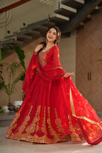 Premium Red Anarkali Dress with Elegant Dupatta