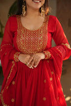 Premium Red Anarkali Dress with Elegant Dupatta
