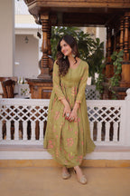 Elegant olive green ethnic kurta set