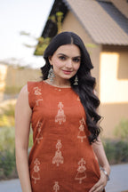 Women Ethnic Printed Cotton Kurta Set