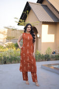 Women Ethnic Printed Cotton Kurta Set