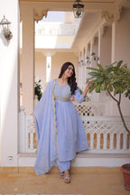 Lavender Anarkali Kurta Set with Dupatta for Women