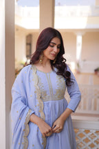 Lavender Anarkali Kurta Set with Dupatta for Women